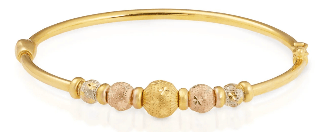 22K Beads Rhodium Gold Bracelet - Gobind Jewelers