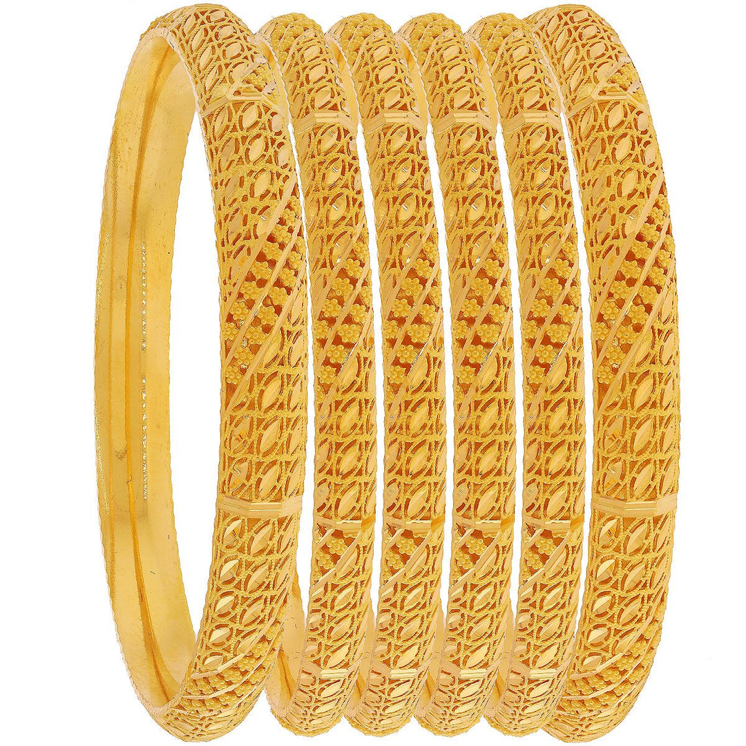 6pc Gobind Classic Gold Bangle Set - Gobind Jewelers