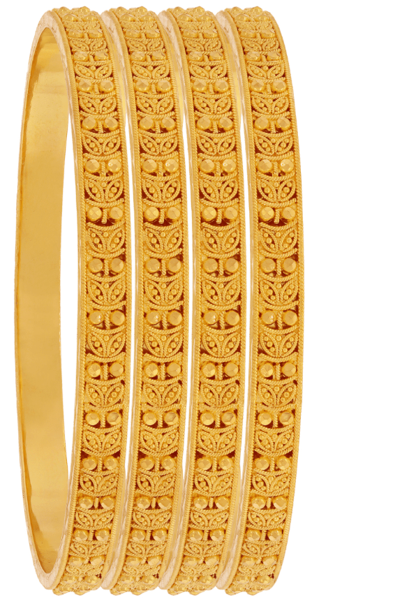 6pc Traditional Gold Bangle Set - Gobind Jewelers